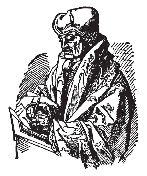 Дезидерий Эразм 1466 1536 Голландским Гуманистом Эпохи Возрождения Католическим Священником — стоковый вектор