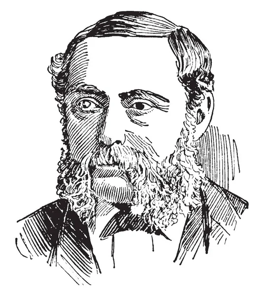 Richard Proctor 1837 1888 Ήταν Ένας Άγγλος Αστρονόμος Vintage Γραμμή — Διανυσματικό Αρχείο