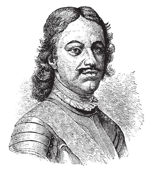 Peter Der Große 1672 1725 War Kaiser Von Russland Vintage — Stockvektor