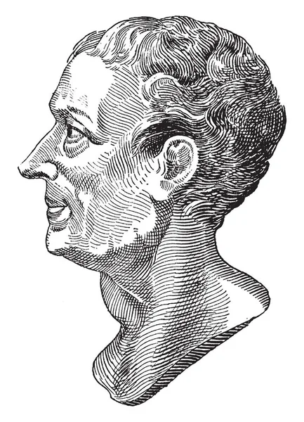 Montesquieu 1689 1755 Avocat Philosophe Politique Français Dessin Trait Vintage — Image vectorielle