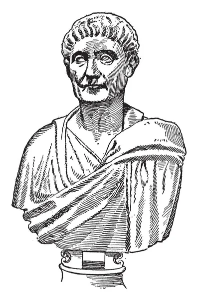 Diocleciano Fue Emperador Romano 284 305 Dibujo Líneas Vintage Ilustración — Archivo Imágenes Vectoriales