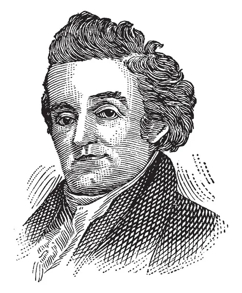 ウェブスター 1758 1843 彼はアメリカの辞書編纂者 政治作家 エディター および著者は ビンテージの線画や彫刻イラスト — ストックベクタ