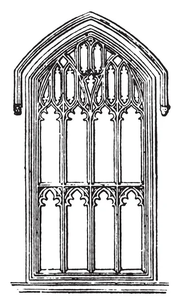 Mullions Ventana Con Barras Verticales Barra Vertical Entre Los Paneles — Vector de stock