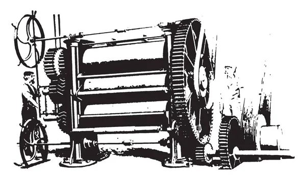 Ilustracja Przedstawia Maszynę Która Stosuje Dokonywanie Chaffee Vintage Rysowania Linii — Wektor stockowy