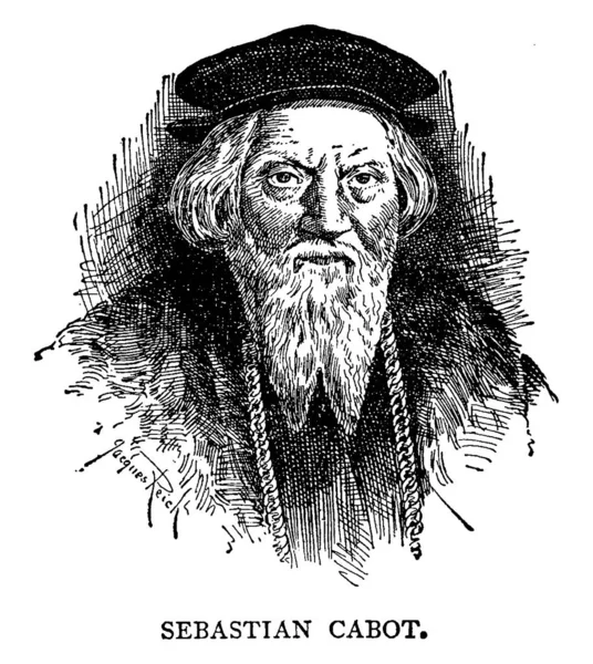 Sebastian Cabot 1474 1557 Var Han Italienska Upptäcktsresanden Och Kartografen — Stock vektor