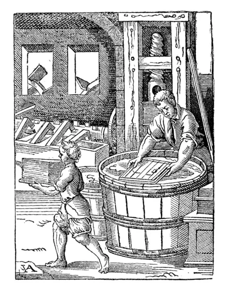 Ilustración Estilo Vintage Los Trabajadores Medievales — Archivo Imágenes Vectoriales