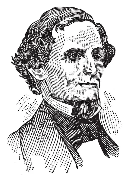 ジェファーソン デイビス 1808 1889 彼はアメリカの政治家 1861 年から 1865 年に同盟の政府の大統領 ミシシッピ — ストックベクタ