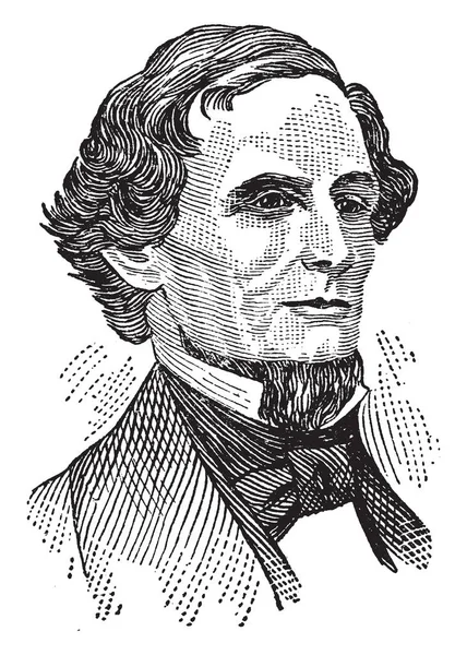 Jefferson Davis 1808 1889 Fue Político Estadounidense Presidente Los Estados — Archivo Imágenes Vectoriales