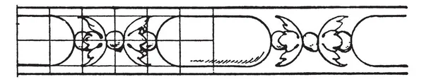 Rich Enrichment Bead Moulding Design Renascentista Semicírculos Estanho Metálico Traços —  Vetores de Stock