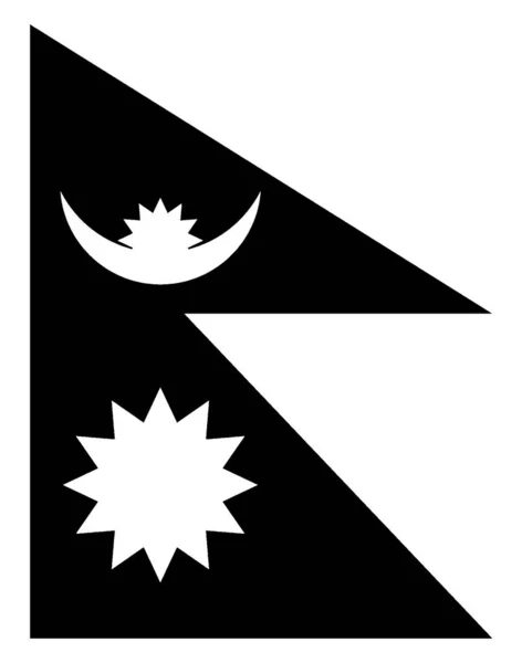 Vlajka Nepálu 2009 Tato Červená Barva Modrým Ohraničením Vlajka Dvě — Stockový vektor