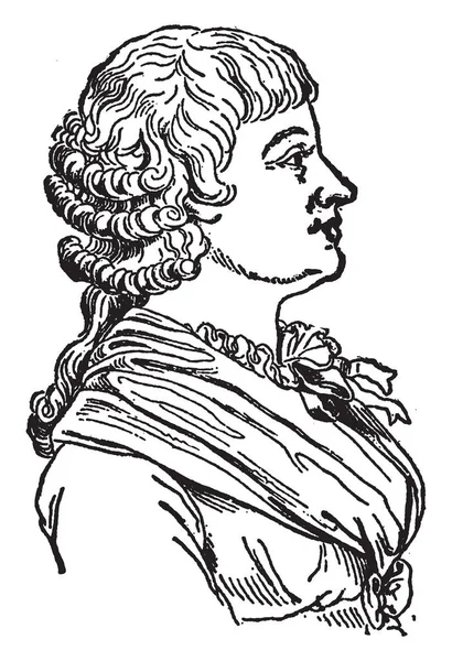 Jeanne Roland Fue Una Figura Política Revolución Francesa Dibujo Líneas — Vector de stock