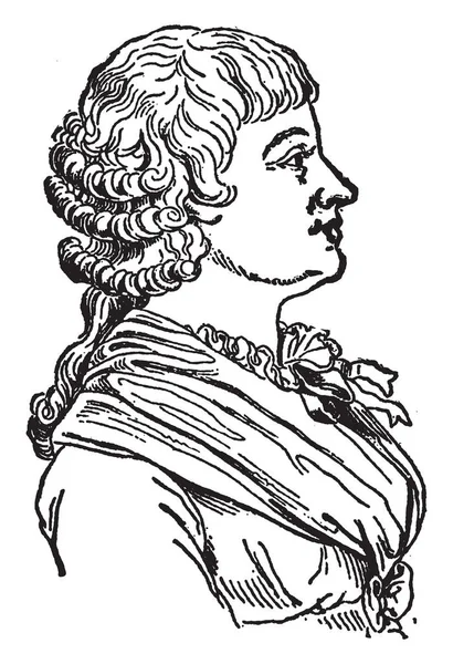 Jeanne Roland Een Politieke Figuur Franse Revolutie Vintage Lijntekening Gravure — Stockvector