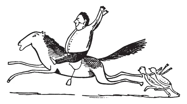 Edward Lear Rhymes Esta Cena Mostra Homem Montando Cavalo Toda — Vetor de Stock