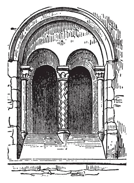 Influenza Della Finestra Normanna Nell Xii Secolo Tradizionalmente Utilizzata Architettura — Vettoriale Stock