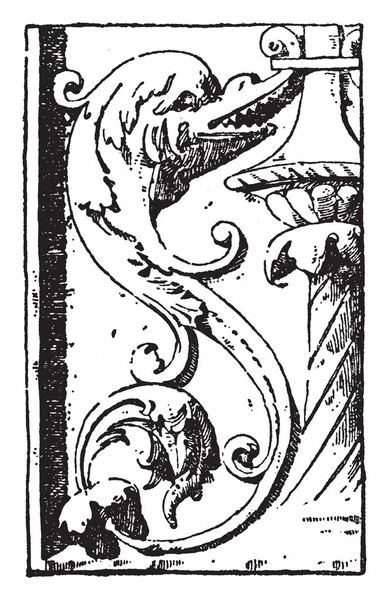 Zámek Blois Dolphin Design Zámek Blois Vintage Kreslení Čar Nebo — Stockový vektor