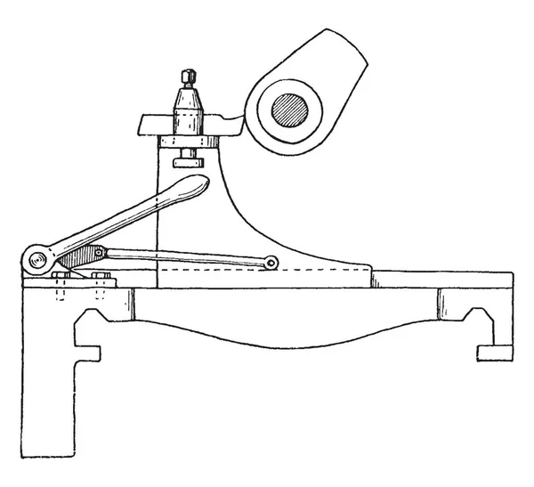 Esta Ilustración Representa Cam Turning Attachment Para Torno Dibujo Línea — Vector de stock