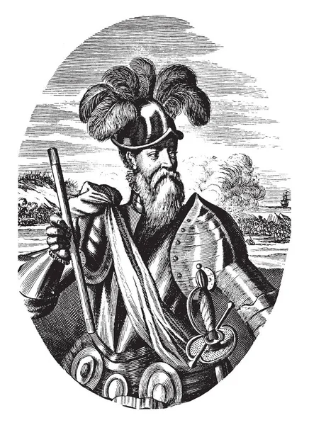 Francisco Pizarro 1471 1541 Volt Spanyol Konkvisztádor Aki Vezetett Expedíciót — Stock Vector