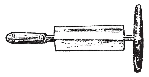 Ilustracja Przedstawia Currying Nóż Który Jest Obosieczny Ostrze Prostokątne Vintage — Wektor stockowy