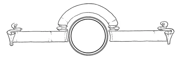 Prázdný Nápis Mají Prázdný Kruh Tomto Centru Vintage Kreslení Čar — Stockový vektor