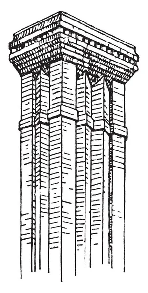 Chimeneas Combustión Gases Flujo Suavidad Dibujo Aire Trazado Líneas Vintage — Vector de stock