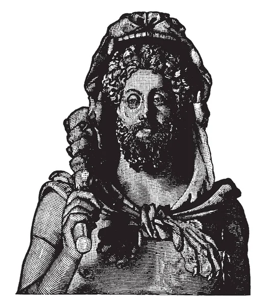 科莫杜斯 161 192 他是罗马皇帝从180到 192 复古线画或雕刻插图 — 图库矢量图片