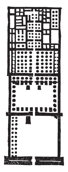 Αίγυπτος Σχέδιο Από Memnonium Είναι Καλύτερα Αρχαία Memnonium Ερείπια Της — Διανυσματικό Αρχείο