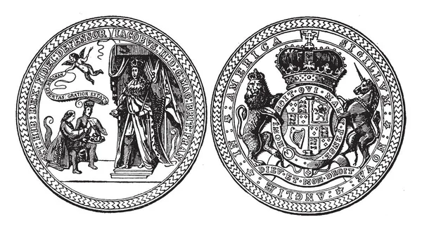 Das Siegel Von Sir Edmund Andros Dem Und Königlichen Gouverneur — Stockvektor