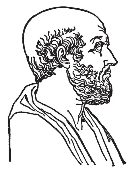 히포크라테스 460 370 나이의 Pericles의 빈티지 그림의 아버지로 유명한 그리스 — 스톡 벡터