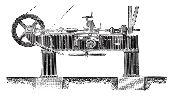 Rodas Fenda Máquina Elevação Ilustração Gravada Vintage Enciclopédia Industrial Lami — Vetor de Stock