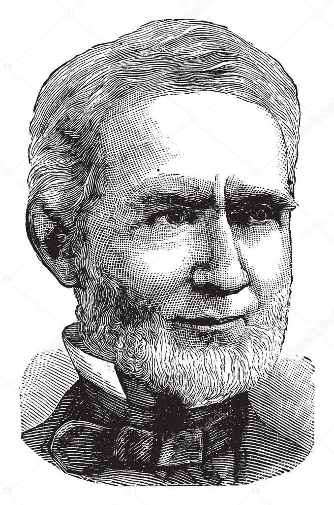 Alfred P. Edgerton, 1813-1897, he was a member of the United States house of representatives from Ohio, vintage line drawing or engraving illustration