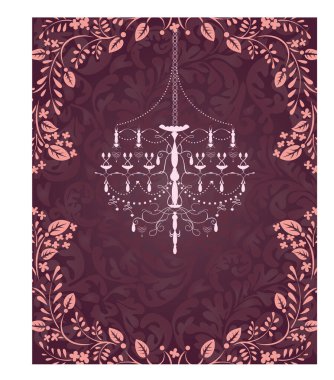 Vintage avizeyle süslemeli vektör arkaplanı 