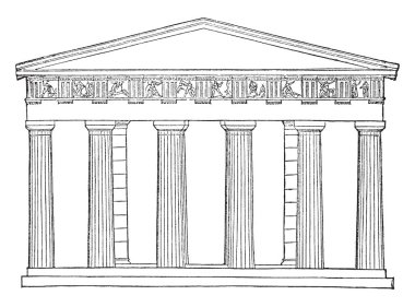 Thesium geri, Areopagus, Theseus kemiklerin kuzeyinde bir yükseklikte, Seyros M.Ö, Antik Atina, vintage çizgi çizme veya illüstrasyon oyma anıt CIMON getirdi.