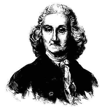 Jonathan Trumbull, 1710-1785, Connecticut, vintage çizgi çizme veya oyma illüstrasyon valisiydi