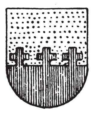 Fesse Potented sıradan mevcuttur veya ve çizim veya illüstrasyon oyma gules, vintage çizgi.