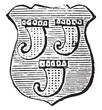 Clarion bir boynuz veya çizim veya illüstrasyon oyma İngilizce, vintage doğrultusunda bu durumda kaynaklı trompet olduğunu.