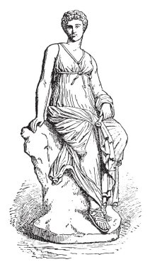 Euterpe, vintage oyulmuş illüstrasyon