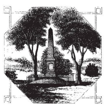 Concord, vintage çizgi çizme veya oyma illüstrasyon Anıtı.