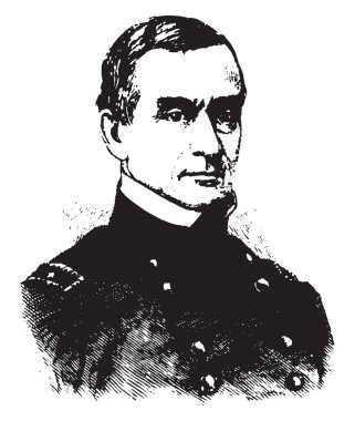 Binbaşı Robert Anderson, 1805-1871, o ABD Konfederasyon meydan okudu ve 1861 yılında fort Sumter, Amerikan İç Savaşı ilk savaşta Birliği Yargıç onayladı ordu subay, vintage çizgi çizme veya oyma illüstrasyon yapıldı.