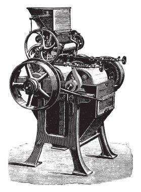 Porselen silindir Converter, Wegmann, vintage illüstrasyon kazınmış. Endüstriyel ansiklopedi E.-O. Lami - 1875