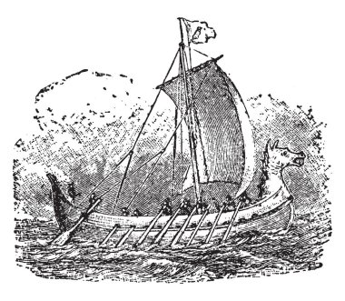 Norsemen Scandinavia ve Kuzey Almanya, vintage çizgi çizme veya oyma illüstrasyon sahil bölgelerinde yaşayanlar için uygulanmış addır.