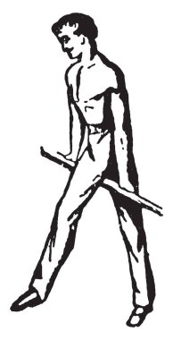 Bu resimde, jimnastikçiler ön salıncak gerçekleştirin. Jimnastik spor, klasik çizgi çizme veya oyma illüstrasyon 's.