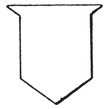 Modern kalkan kalkan veya arma, vintage çizgi çizme veya oyma illüstrasyon modern bir şekildir.