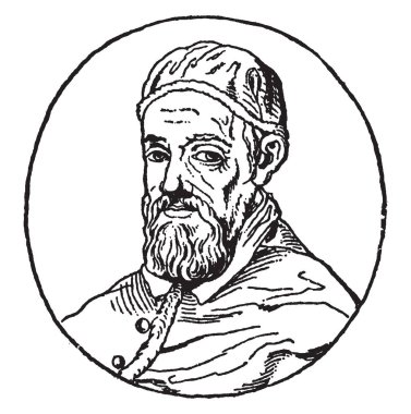 Papa'nın kentsel VIII, 1568-1644, o 1644 için 1623 Roma Katolik Papa, vintage çizgi çizme veya oyma illüstrasyon yapıldı.