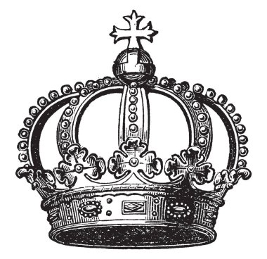 Bu resmi bir Prusya crown, vintage çizgi çizme veya oyma illüstrasyon bir örnektir.