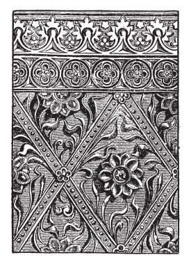 Altın yaldız ve şeffaf renk, vintage çizgi çizme ve gravür illüstrasyon ile sıva bir şekilde dekore edilmiş olan.