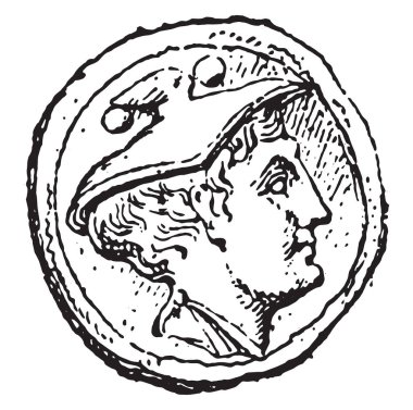 Mercury, vintage illüstrasyon kazınmış.