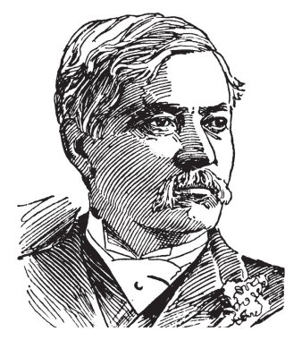 Henry M. Stanley, 1841-1904, bir gazeteci ve Orta Afrika, vintage çizgi çizme veya oyma illüstrasyon onun arama için ünlü explorer biriydi