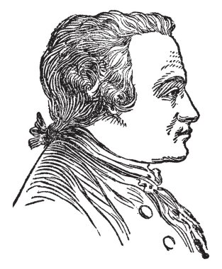 Immanuel Kant, 1724-1804, o modern felsefe, vintage çizgi çizme veya oyma illüstrasyon merkezi figür olan bir Alman düşünürü