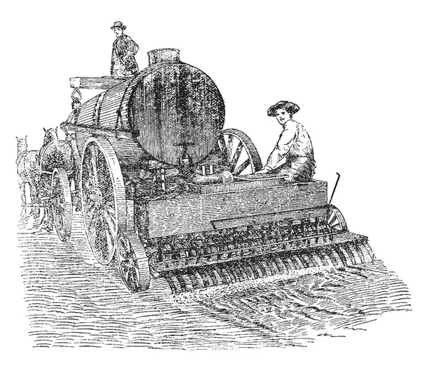 Esta Ilustración Representa Road Oiler Que Utiliza Para Poner Aceite — Archivo Imágenes Vectoriales