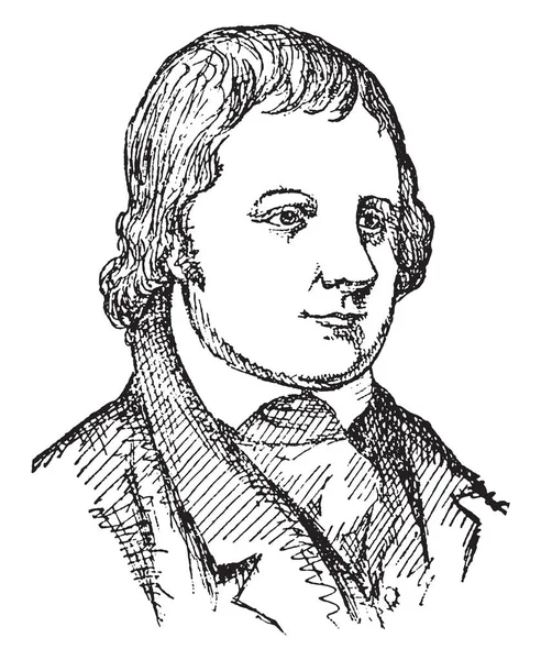 Thomas Johnston Été Premier Gouverneur Maryland Dessin Trait Vintage Illustration — Image vectorielle